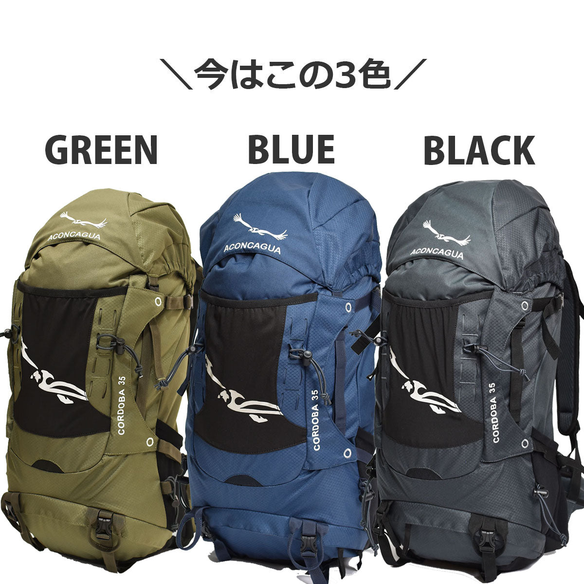 Cordoba コルドバ 35L リュックサック 男女兼用 スプリングネット背面 富士山 登山 アウトドア 登山リュック アコンカグア