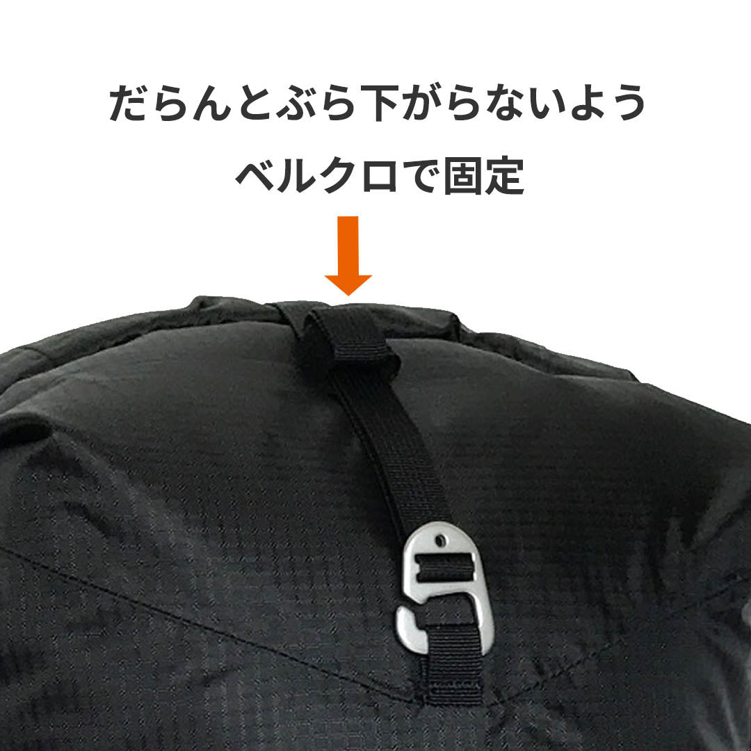 Iguazu イグアス ブラック 超軽量 450g 完全防水 リュックサック 23L~30L 容量調節可 ロールトップ 防水ジッパーポケット プールバッグ アコンカグア