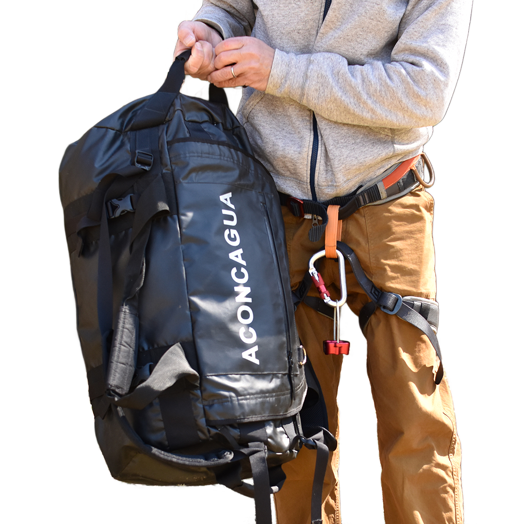 Set of large backpack (65L) and small backpack for mountain climbing, travel, and evacuation preparation