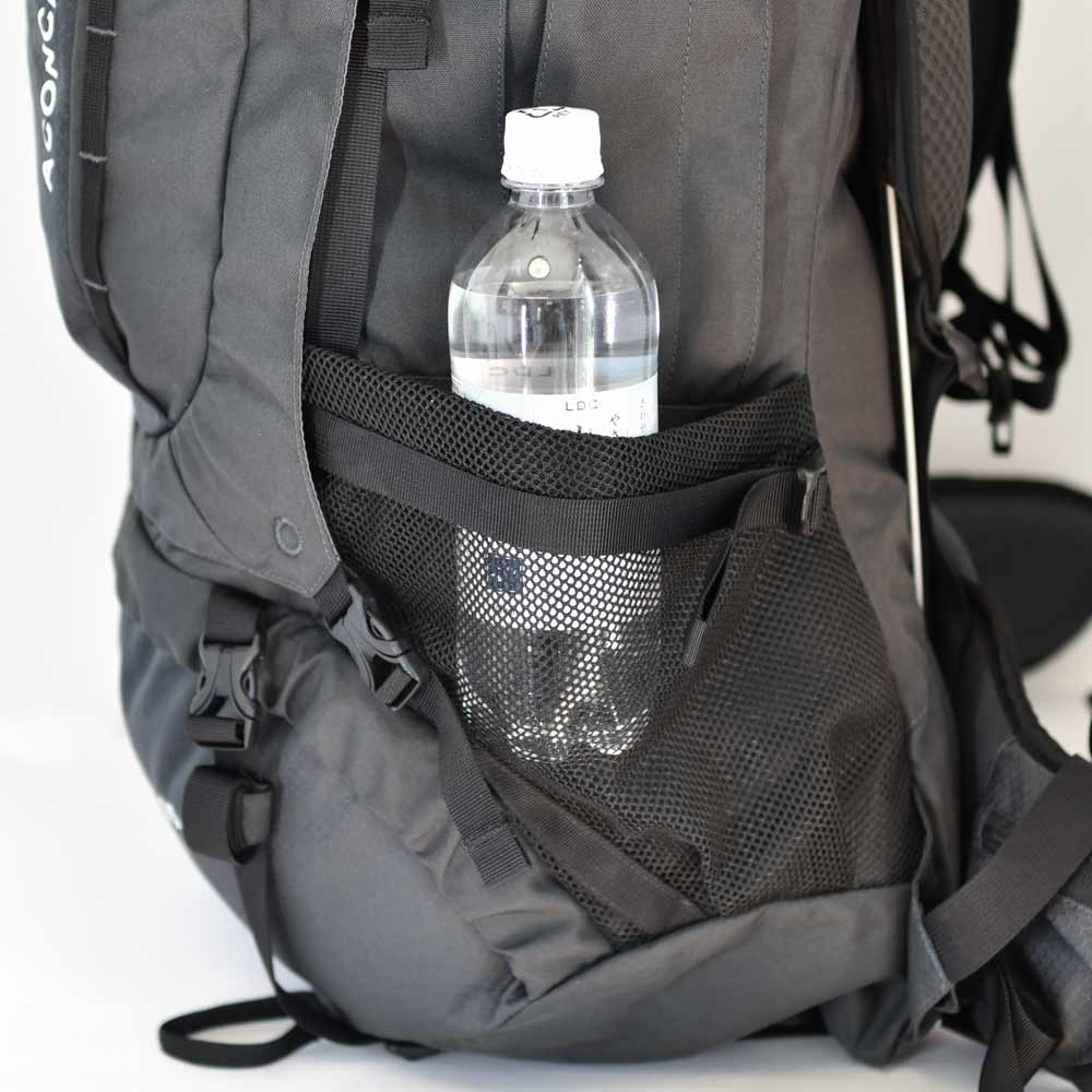65L 登山リュック&ハイキングポール2本セット 男女兼用 大容量 簡単パッキング ロールトップ 登山リュック 登山バックパック アコンカグア