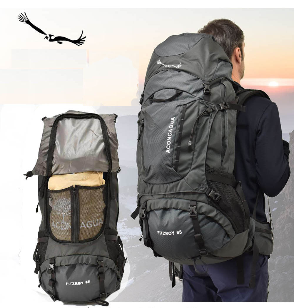 Fitzroy 65 Black Unisex 65L Large Capacity Mountaineering Backpack Mountaineering Backpack Aconcagua