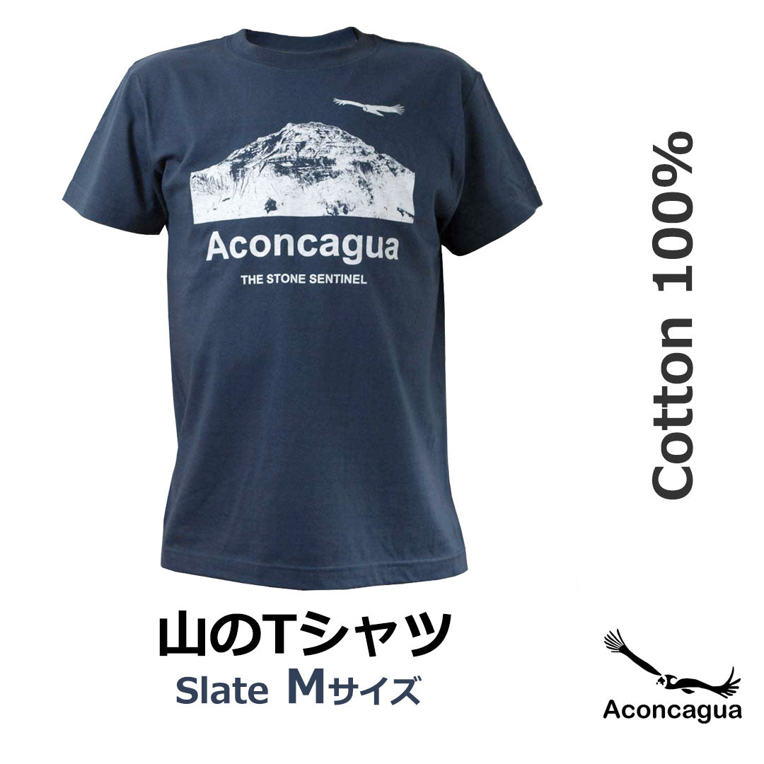 Short-sleeved T-shirt, 100% cotton, mountain print, slightly thick, 5.6oz, Aconcagua