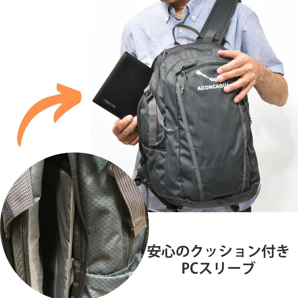 リュック 27L ブラック デイパック PCスリーブ Rosario ロサリオ BLACK 27