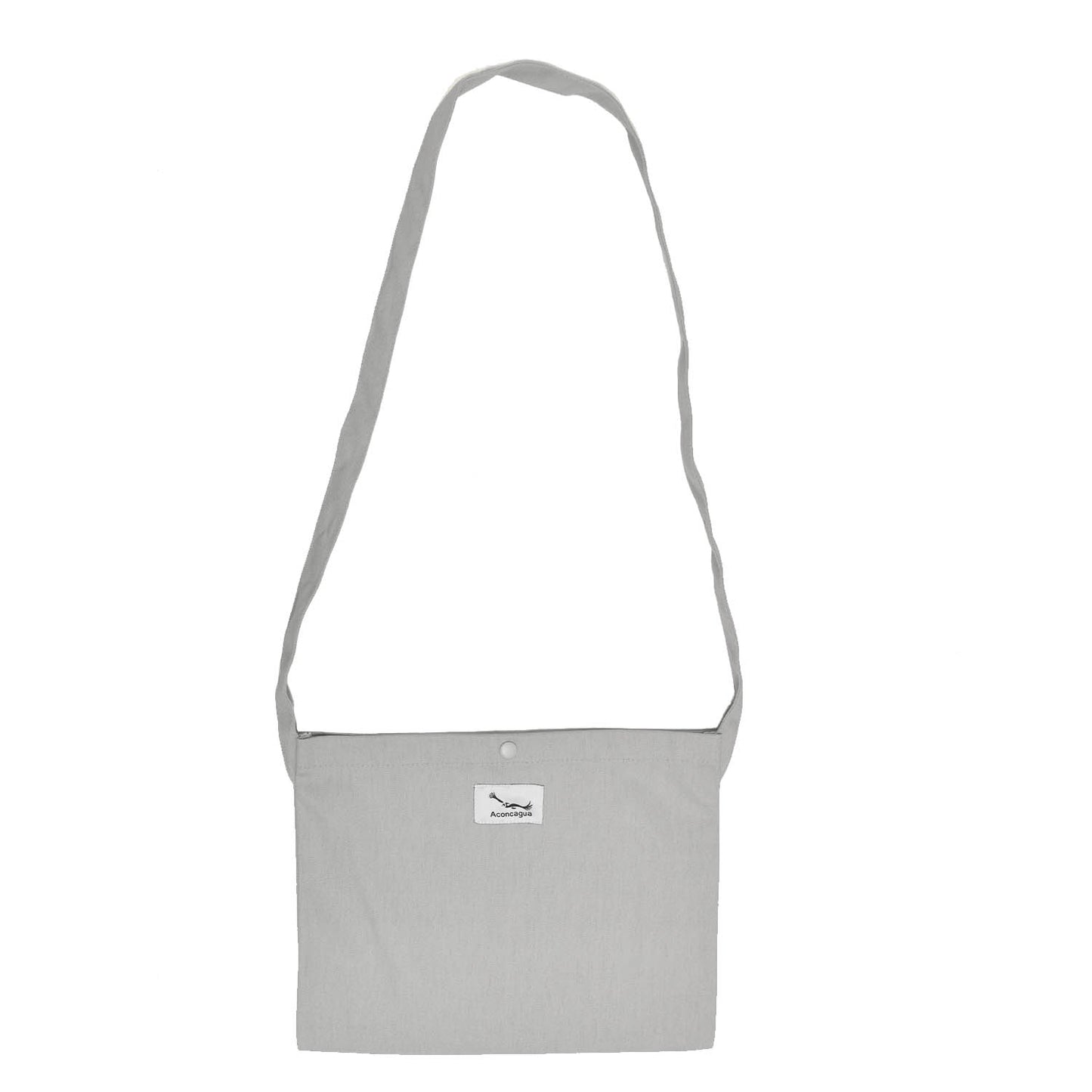 Canvas sacoche shoulder bag with dot button on opening