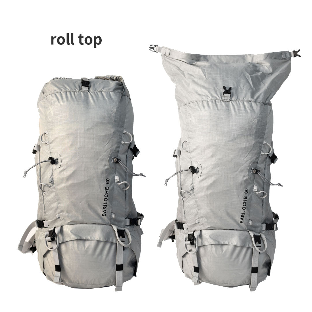 Bariloche バリローチェ 60 限りなく白に近いグレー  男女兼用 60L 軽量 登山リュックサック 登山リュック 登山バックパック ビギナー アコンカグア