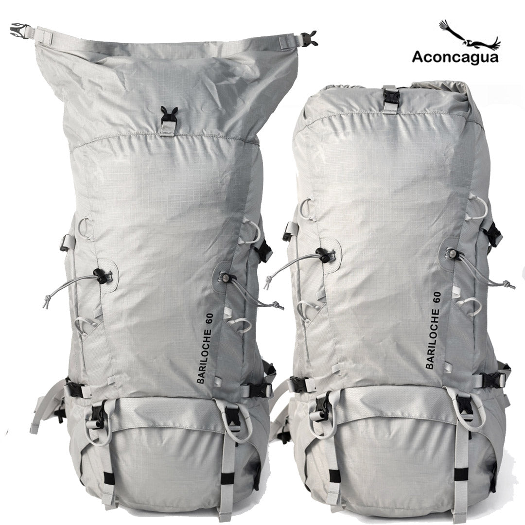 Bariloche バリローチェ 60 限りなく白に近いグレー  男女兼用 60L 軽量 登山リュックサック 登山リュック 登山バックパック ビギナー アコンカグア