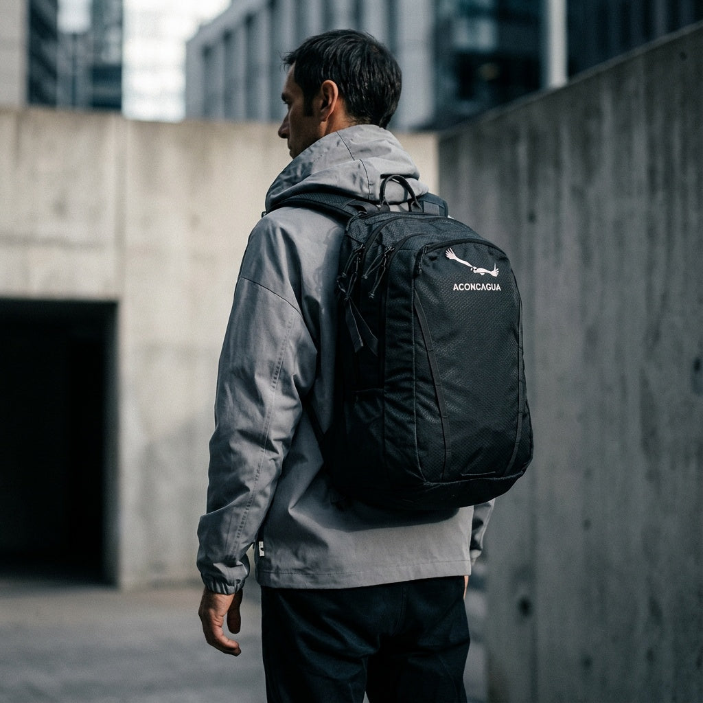 Rosario BLACK Backpack 27L Black Daypack PC Sleeve Aconcagua 