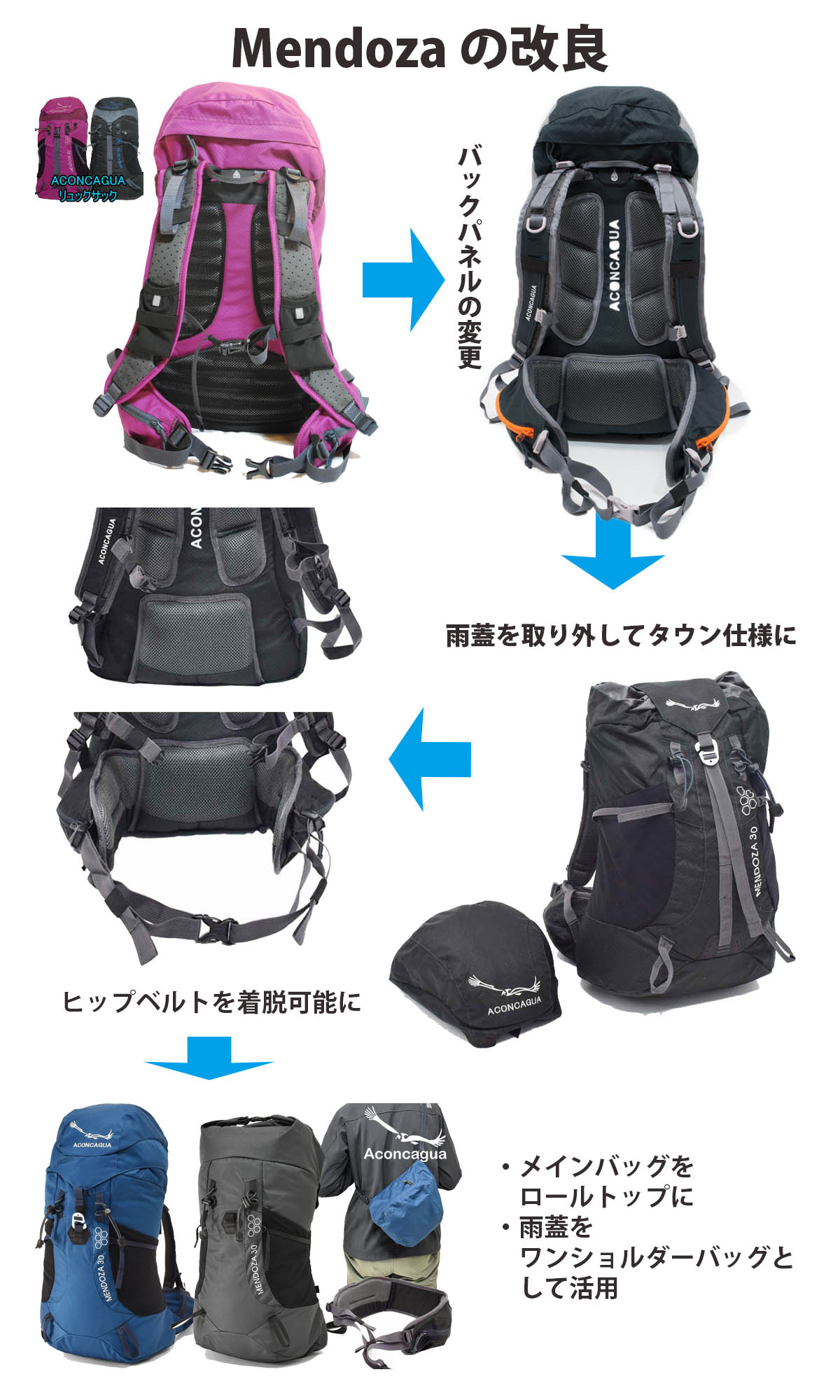 Aconcagua 30L ワンデーハイク ハイキング用 リュックサック