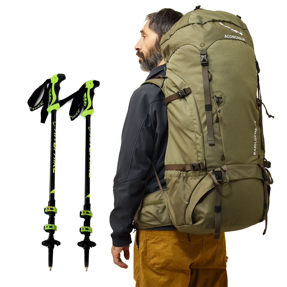 【 セット 】Aconcagua Bariloche 70L 登山リュックサック & ハイキングポールセット 登山リュック 登山バックパック